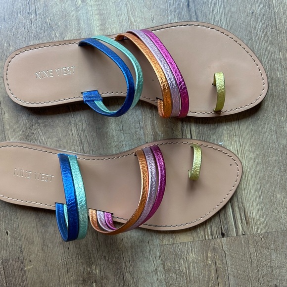 Nine West metallic Sandals 10 - Picture 3 of 4